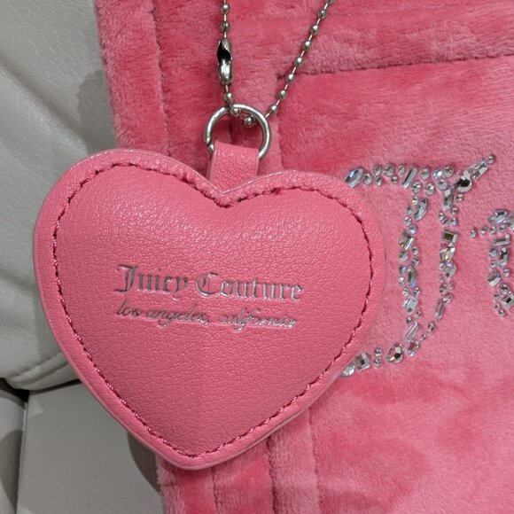 Juicy Couture Pink Velour Rhinestone Tote Bag | Y2K Iconic Logo - Picture 3 of 7